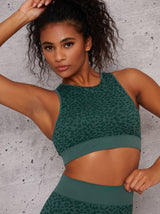 Sports Bra with Body Contouring Design in Green
