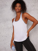 Sports Top with Racer Back Design in White