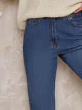 Mom High Waist Jeans Relaxed Fit in Blue