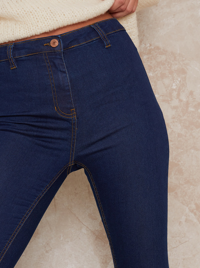 High Rise Skinny Fit Jeans in Blue