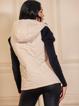 Quilted Puffer Gilet in Cream