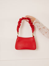 Ruched Detail Shoulder Bag in Red