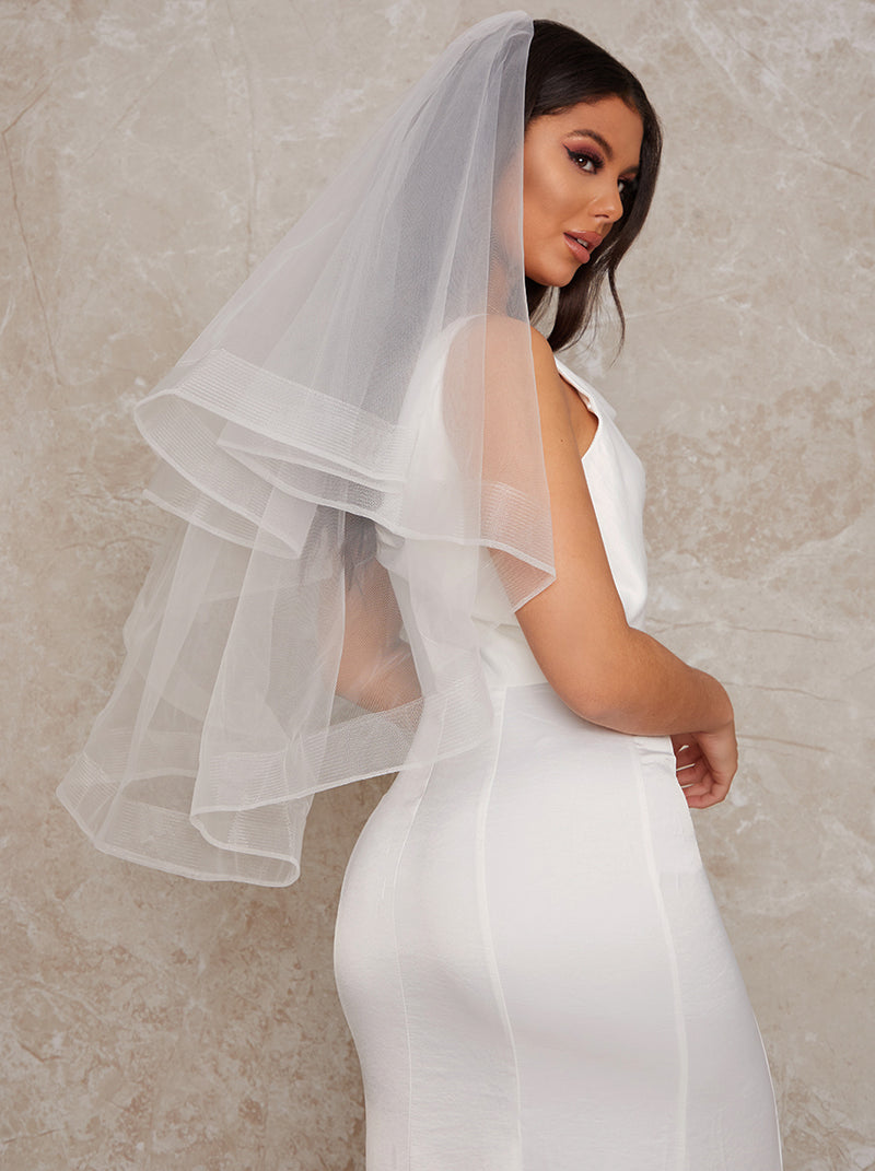 Fine Tulle Bridal Veil in White