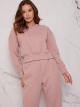 Quilted Loungewear Set in Pink