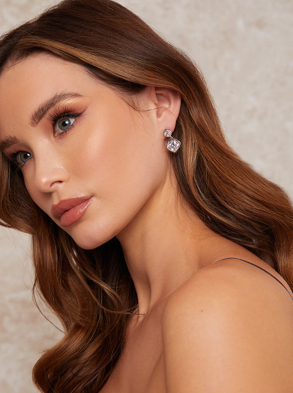 Gemstone Drop Earrings in Silver