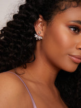 Gemstone Embellished  Earrings in Rose Gold