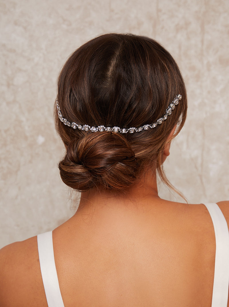 Diamante Embellished Hair Piece in Silver