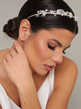 Bridal Faux Pearl And Diamante Tiara Headband in Silver