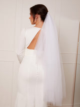 Layered Tulle Bridal Veil in White