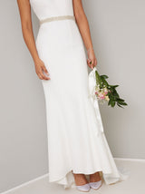 Bridal Embellished Maxi Wedding Dress in White
