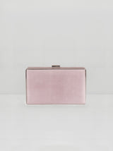 Satin Finish Clasp Fastening Clutch Bag in Brown