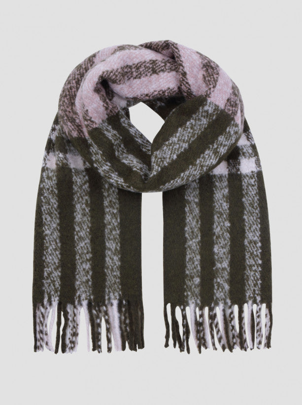 Check Detail Soft Scarf in Grey