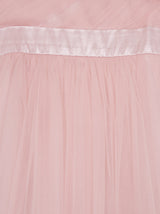 Girls Tulle Satin Detail Dress in Pink