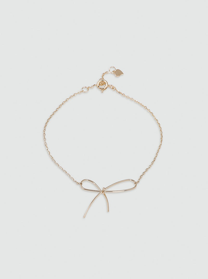 Bow Detail Chain Bracelet in Gold Finish