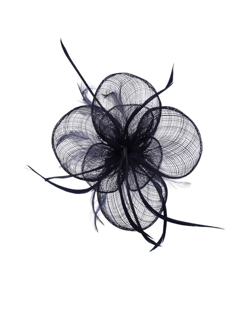 Navy Blue Comb Lace Flower Fascinator
