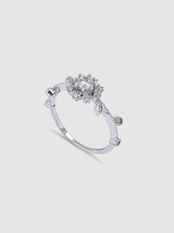 Diamante Sparkle Ring in Silver Tone
