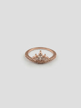 Diamante Crown Ring in Rose Gold Tone