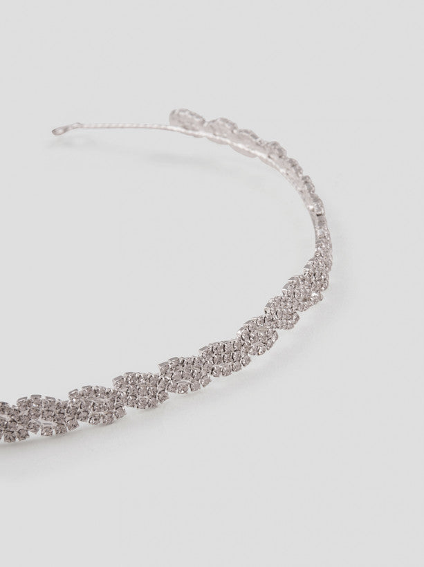 Diamante Beaded Hairband in Silver
